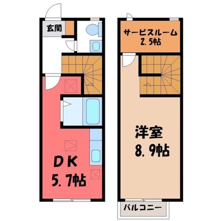 真岡駅 バス11分  長田下車：停歩2分 1-2階の物件間取画像